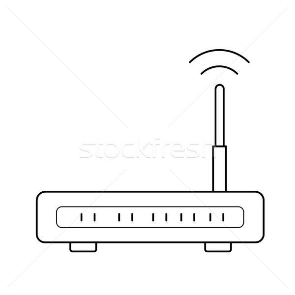 Wi-fi router linha ícone vetor isolado Foto stock © RAStudio