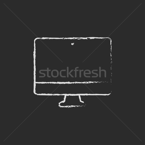 Cu ecran plat cretă tablă vector Imagine de stoc © RAStudio