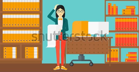 Munka túlterhelés férfi papír ázsiai iroda Stock fotó © RAStudio