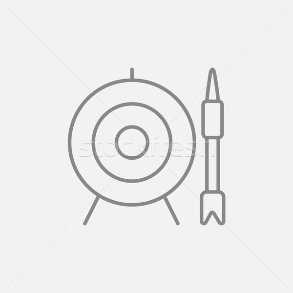 Target board and arrow line icon. Stock photo © RAStudio