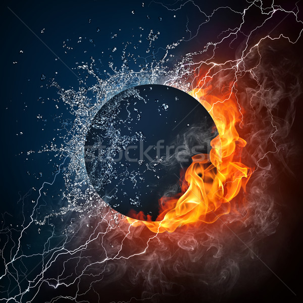 Czarna dziura ognia wody grafiki komputera projektu Zdjęcia stock © RAStudio
