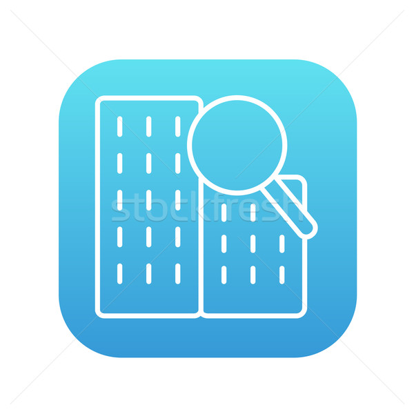 Condominium and magnifying glass line icon. Stock photo © RAStudio