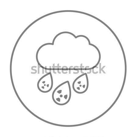 Radioactive cloud and rain line icon. Stock photo © RAStudio