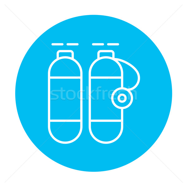 Oxigén tank vonal ikon háló mobil Stock fotó © RAStudio