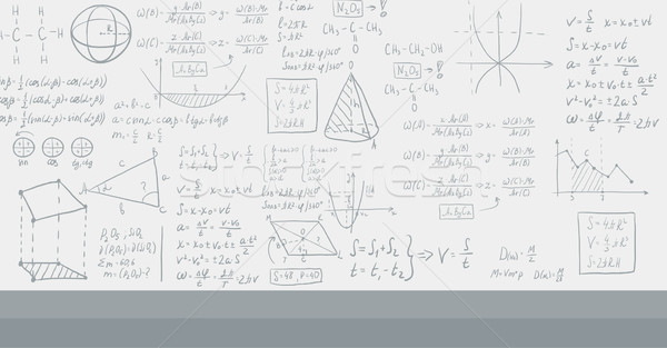 Background of white blackboard with mathematical equations. Stock photo © RAStudio