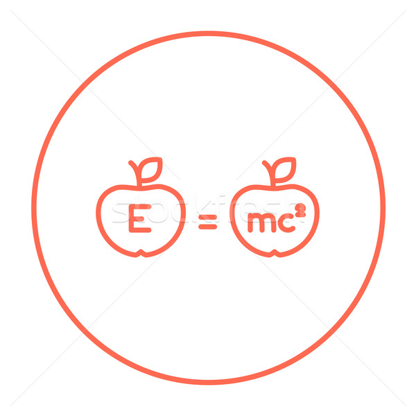 Two apples with formulae line icon. Stock photo © RAStudio