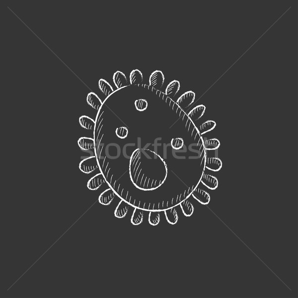 бактерии мелом икона рисованной вектора Сток-фото © RAStudio
