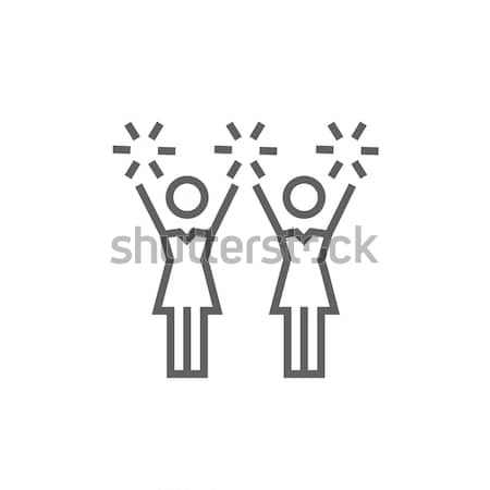 Cheerleaders line icon. Stock photo © RAStudio