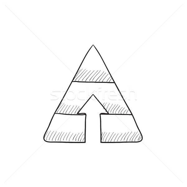 Pyramid with arrow up sketch icon. Stock photo © RAStudio