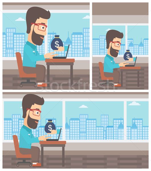 Businessman earning money from online business. Stock photo © RAStudio