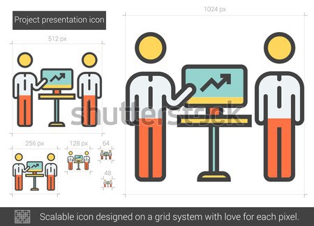 Project presentation line icon. Stock photo © RAStudio