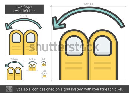 Two-finger swipe left line icon. Stock photo © RAStudio