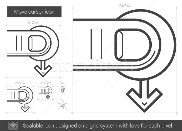 Stockfoto: Verplaatsen · cursor · lijn · icon · vector · geïsoleerd