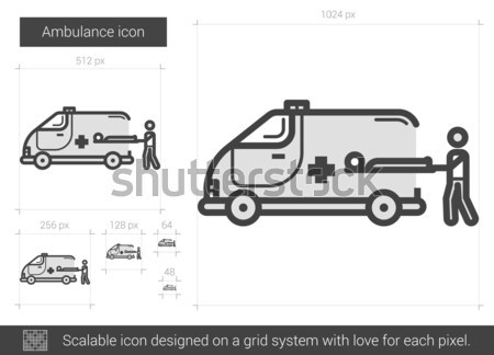 Ambulancia línea icono vector aislado blanco Foto stock © RAStudio