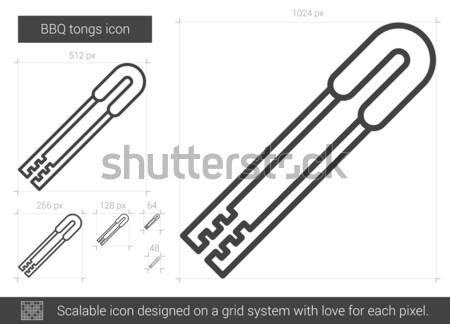 BBQ tongs line icon. Stock photo © RAStudio