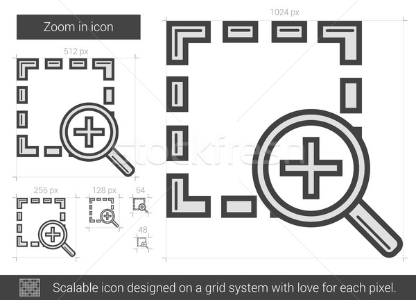 Zoom lijn icon vector geïsoleerd witte Stockfoto © RAStudio