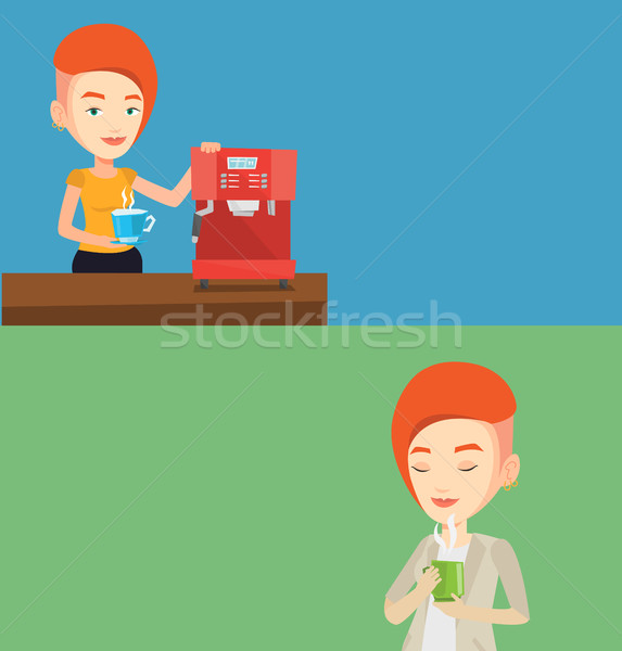 Two food and drink banners with space for text. Stock photo © RAStudio