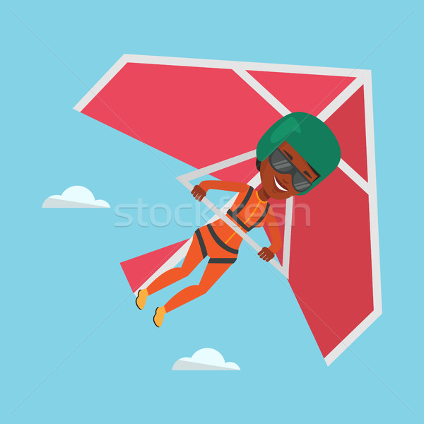 Woman flying on hang-glider vector illustration. Stock photo © RAStudio