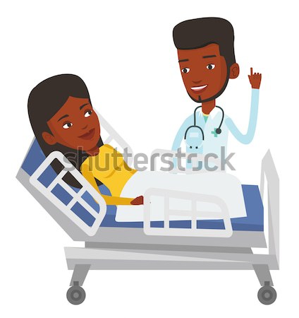 Doctor visiting patient vector illustration. Stock photo © RAStudio