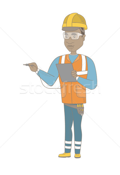 African electrician with electrical equipment. Stock photo © RAStudio