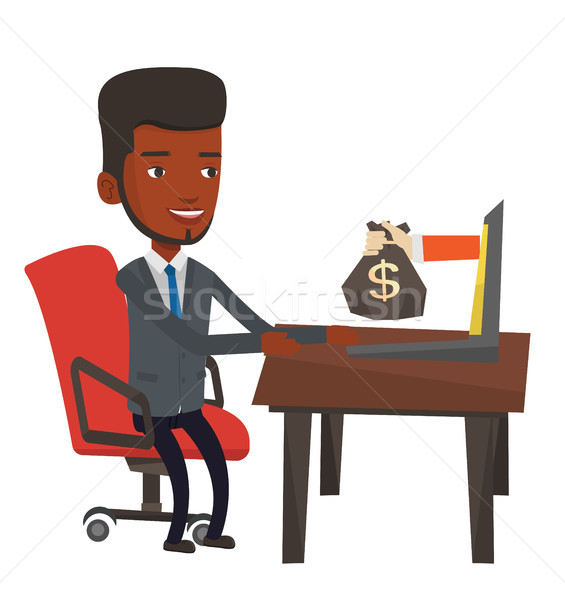 Businessman earning money from online business. Stock photo © RAStudio