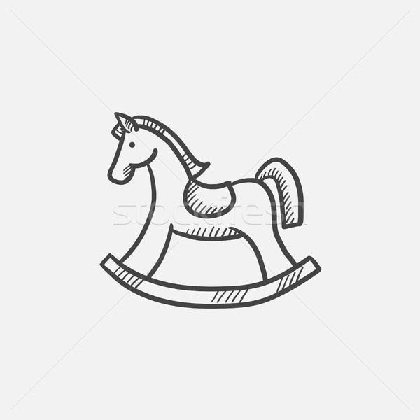 Koń na biegunach szkic ikona internetowych komórkowych infografiki Zdjęcia stock © RAStudio