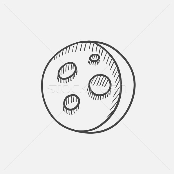 Moon surface with cheese holes sketch icon. Stock photo © RAStudio