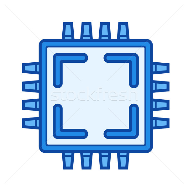 Circuit board lijn icon vector geïsoleerd witte Stockfoto © RAStudio