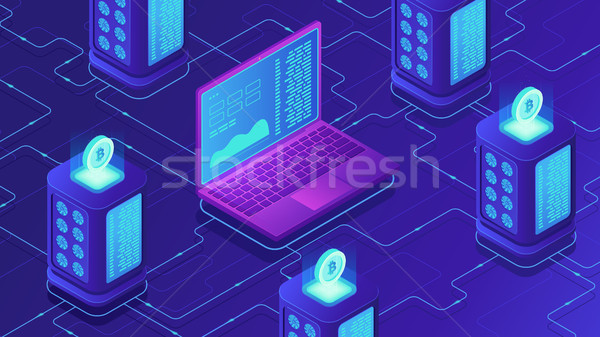 Isometric mining farm concept. Stock photo © RAStudio