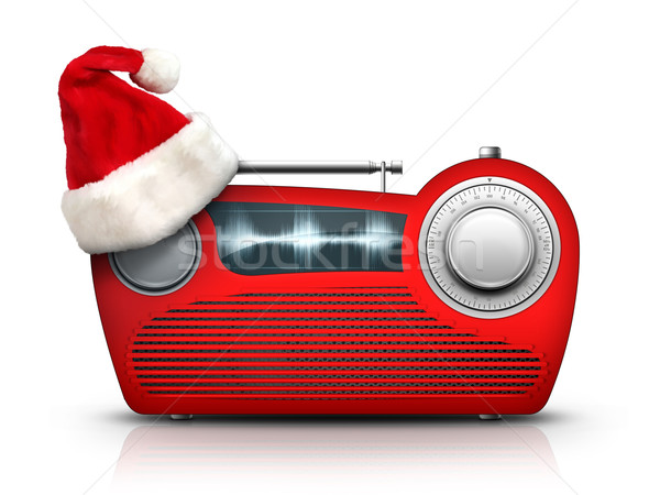 Christmas radio starych stylu biały komputera Zdjęcia stock © RAStudio