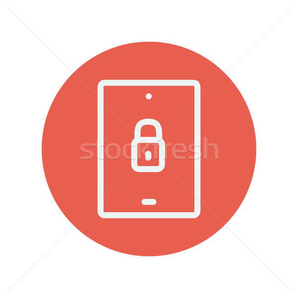 Smartphone locked thin line icon Stock photo © RAStudio
