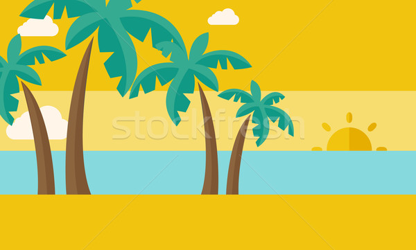 Tropical beach with cloud and sunset Stock photo © RAStudio