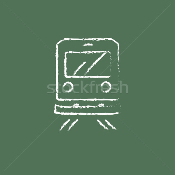 Back view of train icon drawn in chalk. Stock photo © RAStudio