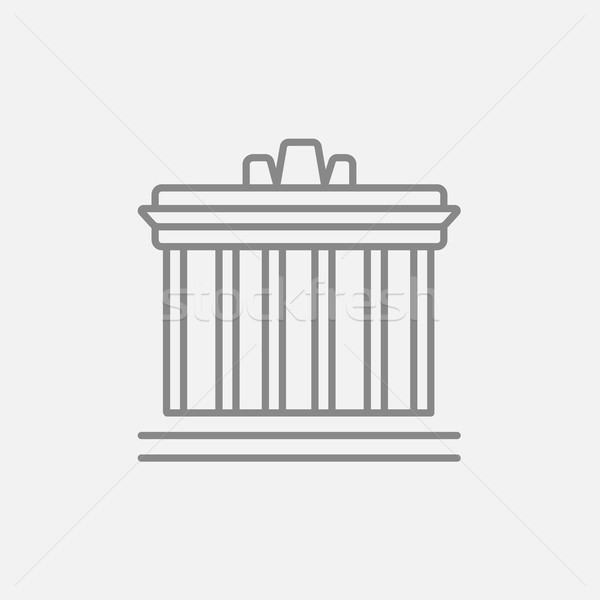 Acropolis Athene lijn icon web mobiele Stockfoto © RAStudio