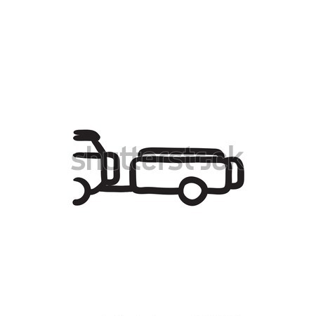 Car with trailer line icon. Stock photo © RAStudio