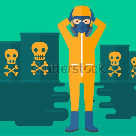 Woman in protective chemical suit. Stock photo © RAStudio