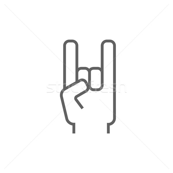 рок катиться рукой знак линия икона уголки Сток-фото © RAStudio