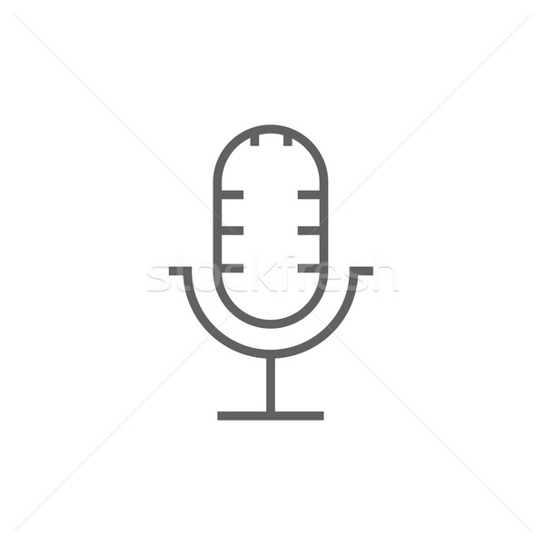 Retro microphone line icon. Stock photo © RAStudio