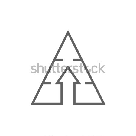 Pyramid with arrow up line icon. Stock photo © RAStudio