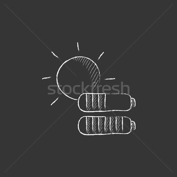 Solar energy. Drawn in chalk icon. Stock photo © RAStudio