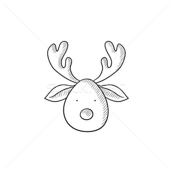 Christmas deer sketch icon. Stock photo © RAStudio