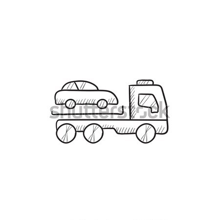 Car towing truck sketch icon. Stock photo © RAStudio