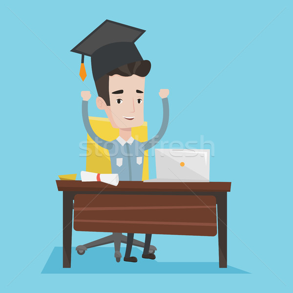 Student using laptop for education. Stock photo © RAStudio