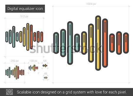 цифровой эквалайзер линия икона вектора изолированный Сток-фото © RAStudio