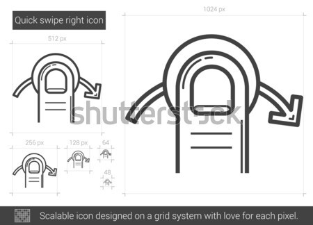 Quick swipe right line icon. Stock photo © RAStudio