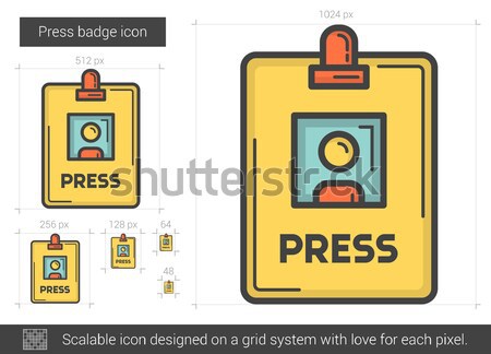 Press badge line icon. Stock photo © RAStudio