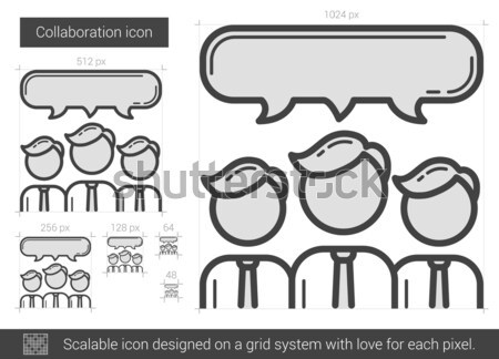 Colaboração linha ícone vetor isolado branco Foto stock © RAStudio