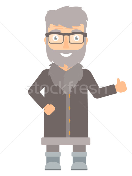 North man giving thumb up vector illustration. Stock photo © RAStudio