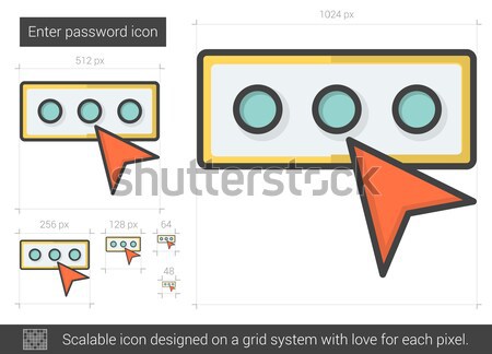 Stock foto: Eintrag · Kennwort · line · Symbol · Vektor · isoliert