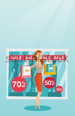 Woman shopping on sale vector illustration. Stock photo © RAStudio